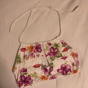 Frankie’s Bikinis floral crochet high neck top